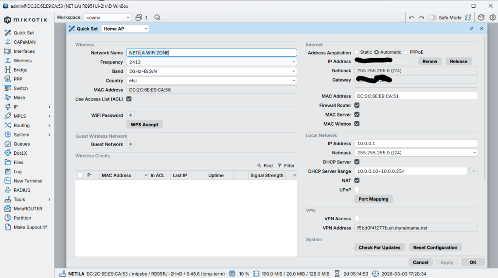 mikrotik tarlink wifi zone